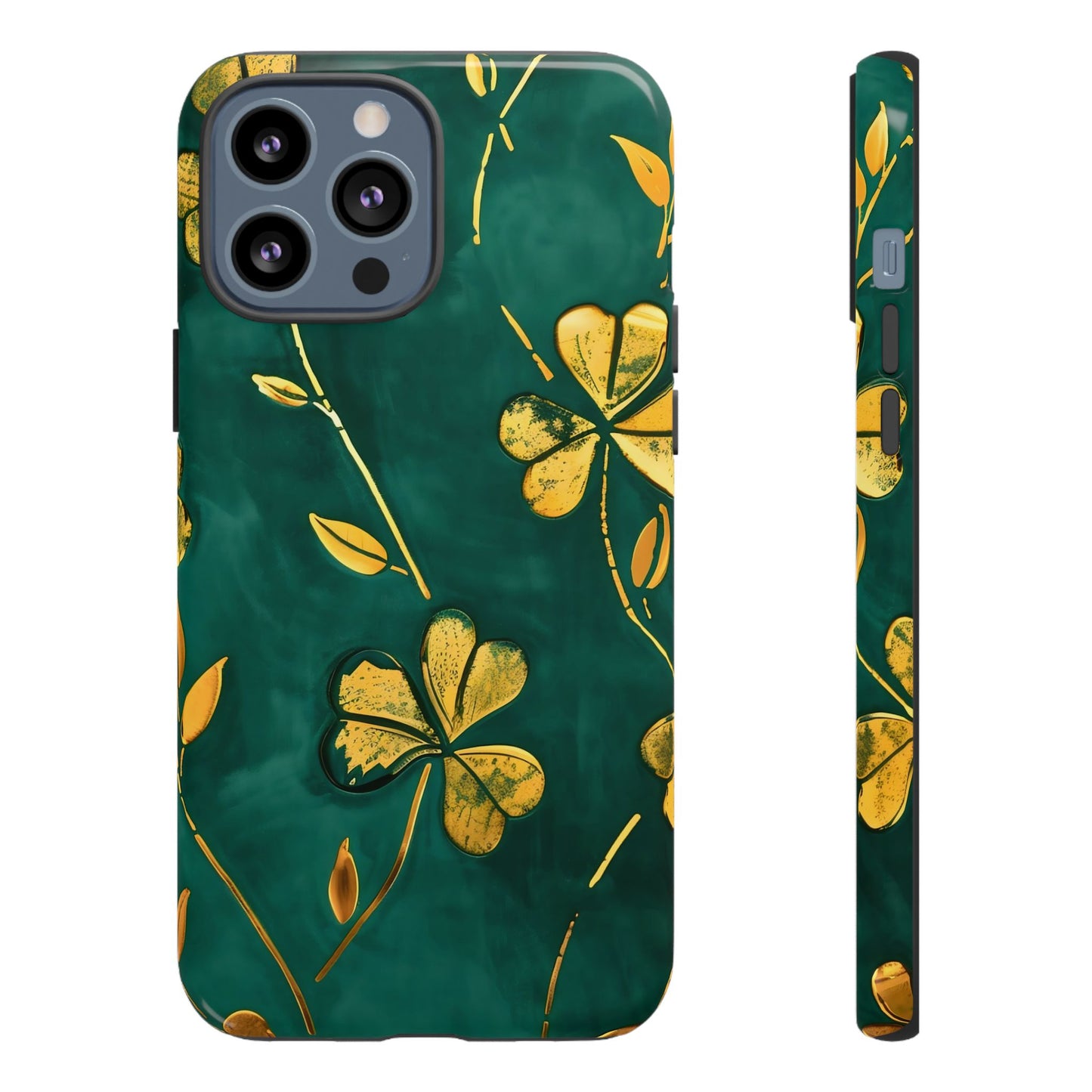 Floral Phone Case with Gold Accents, Tough Phone Cover, Stylish Phone Protector, Unique Gift for Her, Nature Lover Accessory