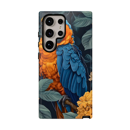 Tropical Parrot Phone Case - Tough Cases, Colorful Phone Cover, Nature Lover Gift, Floral Design, Bird Lover Accessory
