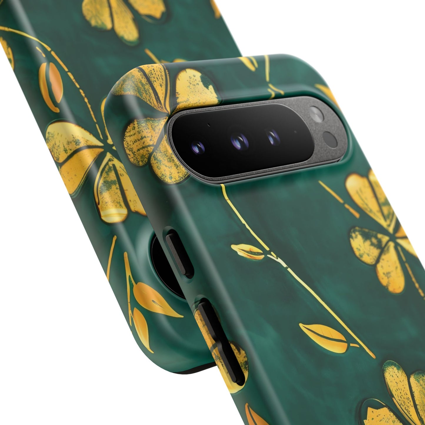Floral Phone Case with Gold Accents, Tough Phone Cover, Stylish Phone Protector, Unique Gift for Her, Nature Lover Accessory