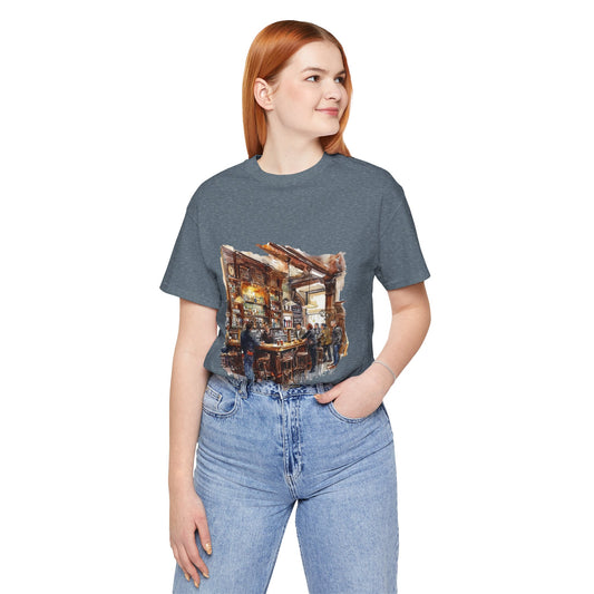 Unisex Jersey Short Sleeve Tee - Pints and Stories - Life at a British Pub