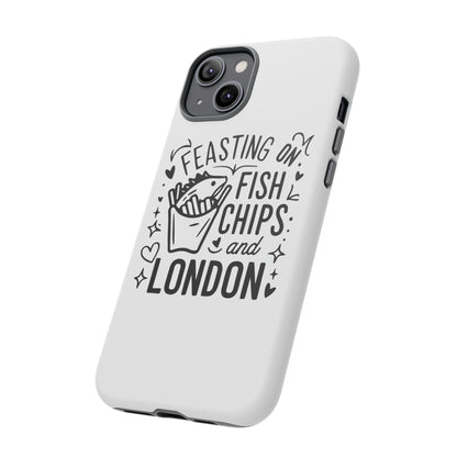 London Fish & Chips Phone Case | Fun Gift for Foodies, Travel Lovers, London Souvenir, Unique Accessories, Personalization Option
