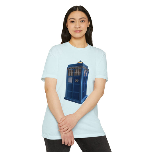 Unisex CVC Jersey T-shirt - British Police Public Call Box - Iconic TARDIS