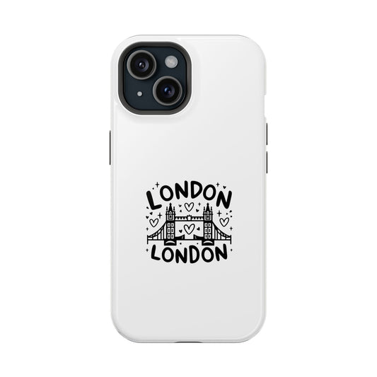 London-Themed Magnetic Phone Case, Cute Phone Cover, Trendy Gift for Travelers, City Lovers, Unique Accessory for iPhone
