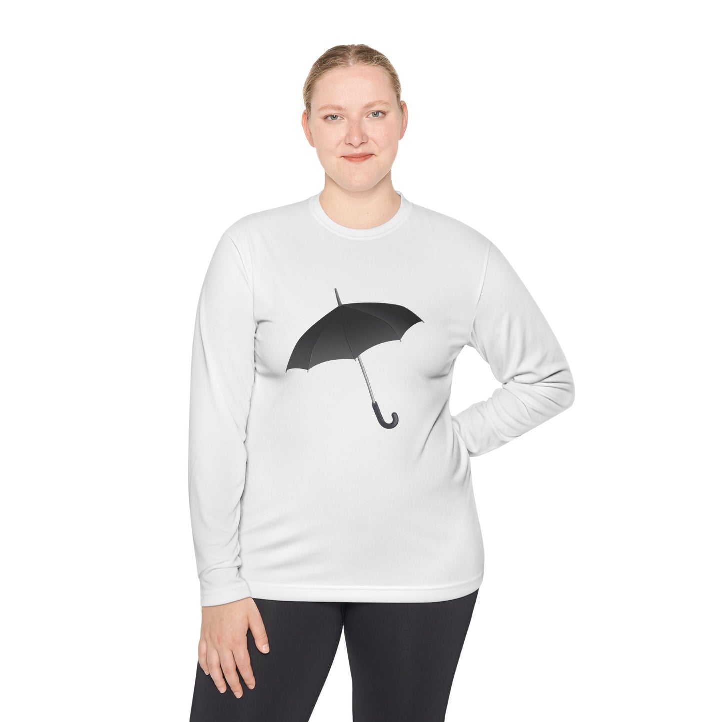 Unisex Long Sleeve Tee - Minimalist Umbrella Design - Casual Comfort for Rainy Days
