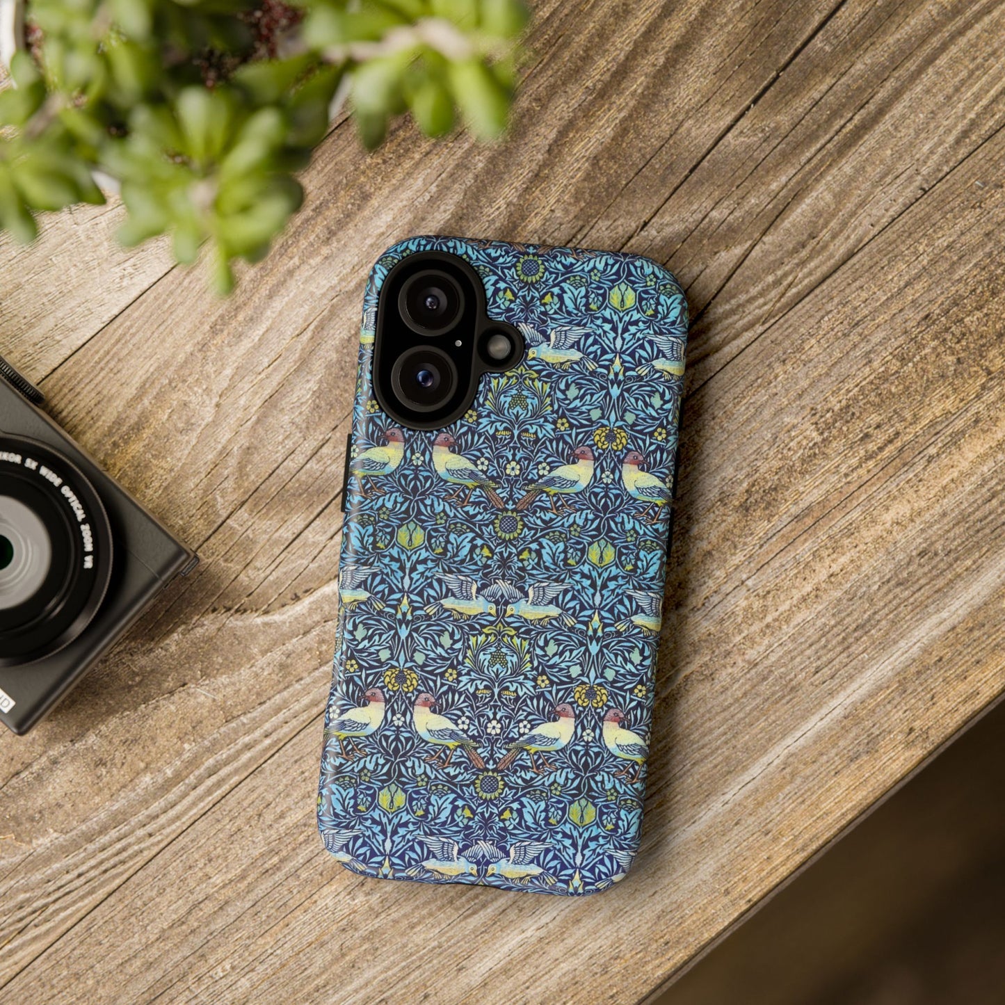 Bird and Floral Pattern Phone Case, Tough Cases, Gift for Nature Lovers, Eco-friendly, Custom Phone Accessories, All-Occasion