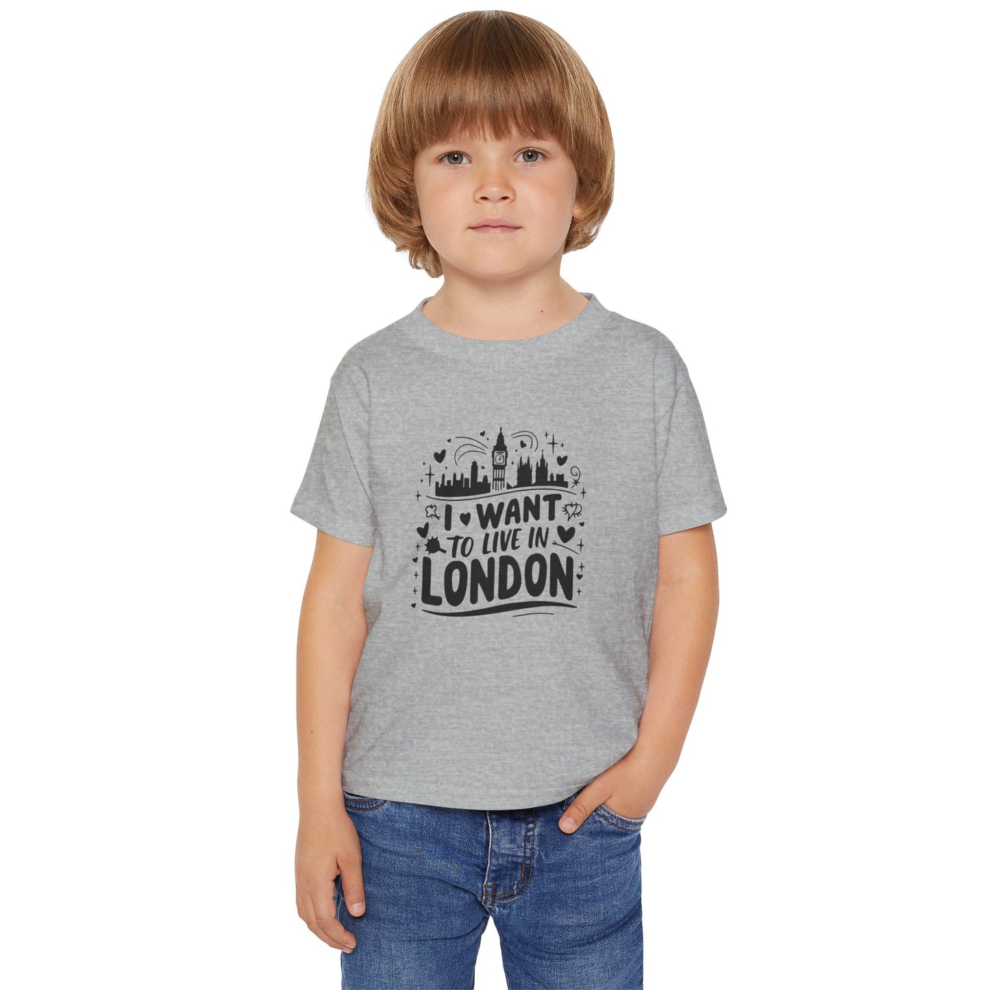Toddler T-Shirt - I want to live in London - Cute Cotton Tee for Kids
