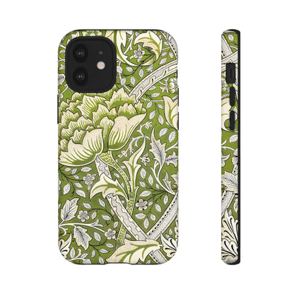 Stylish Phone Case with Floral Design, Durable Protective Cover for iPhone, Unique Gift for Birthdays, Mother's Day, Green Aesthetic