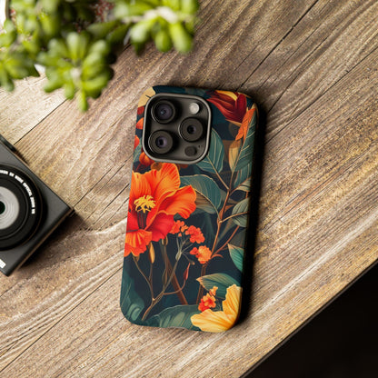 Tough Floral Phone Case | Tropical Vibe, Gift for Nature Lovers, Summer Beach Accessory, Floral Pattern, Trendy Phone Accessories
