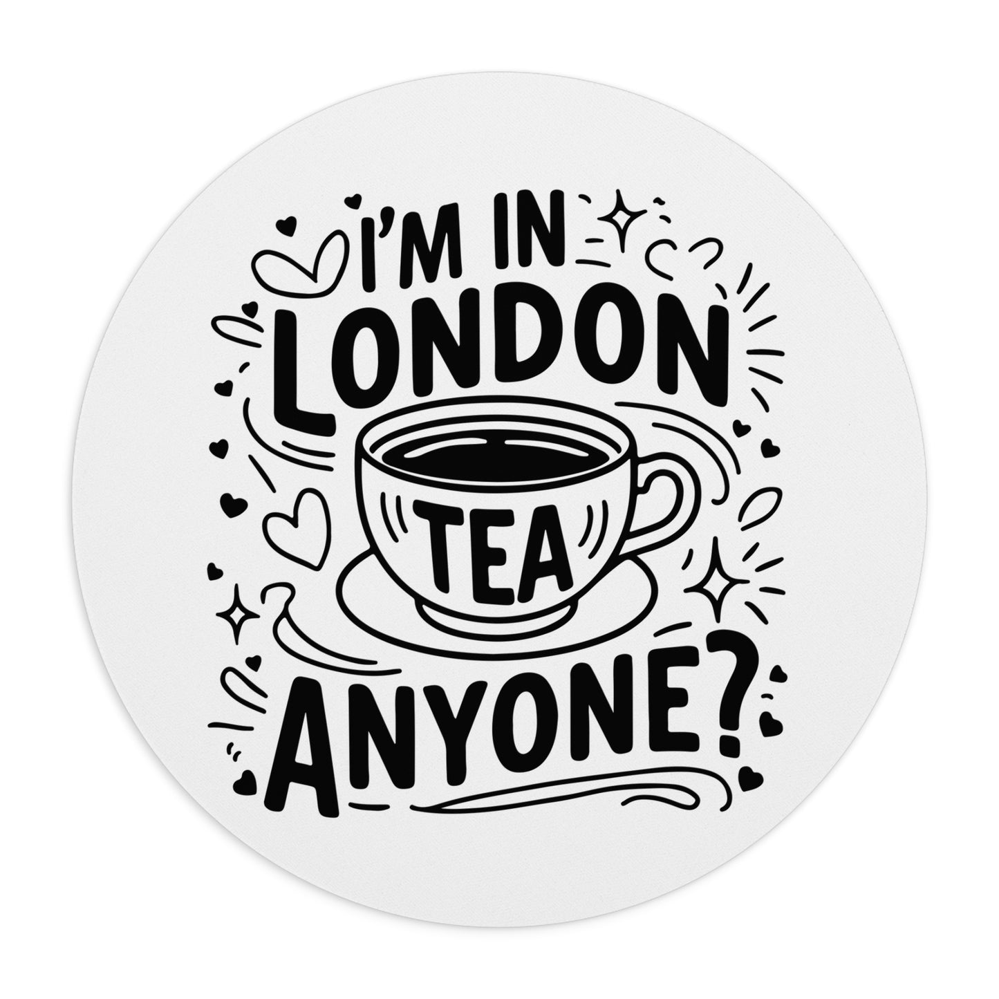Charming Tea-Themed Mouse Pad - Perfect for London Lovers, Office Decor, Gift Ideas, Home Office Accessories, Tea Enthusiasts