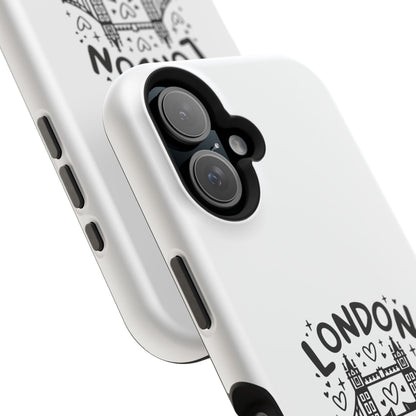 London-Themed Magnetic Phone Case, Cute Phone Cover, Trendy Gift for Travelers, City Lovers, Unique Accessory for iPhone