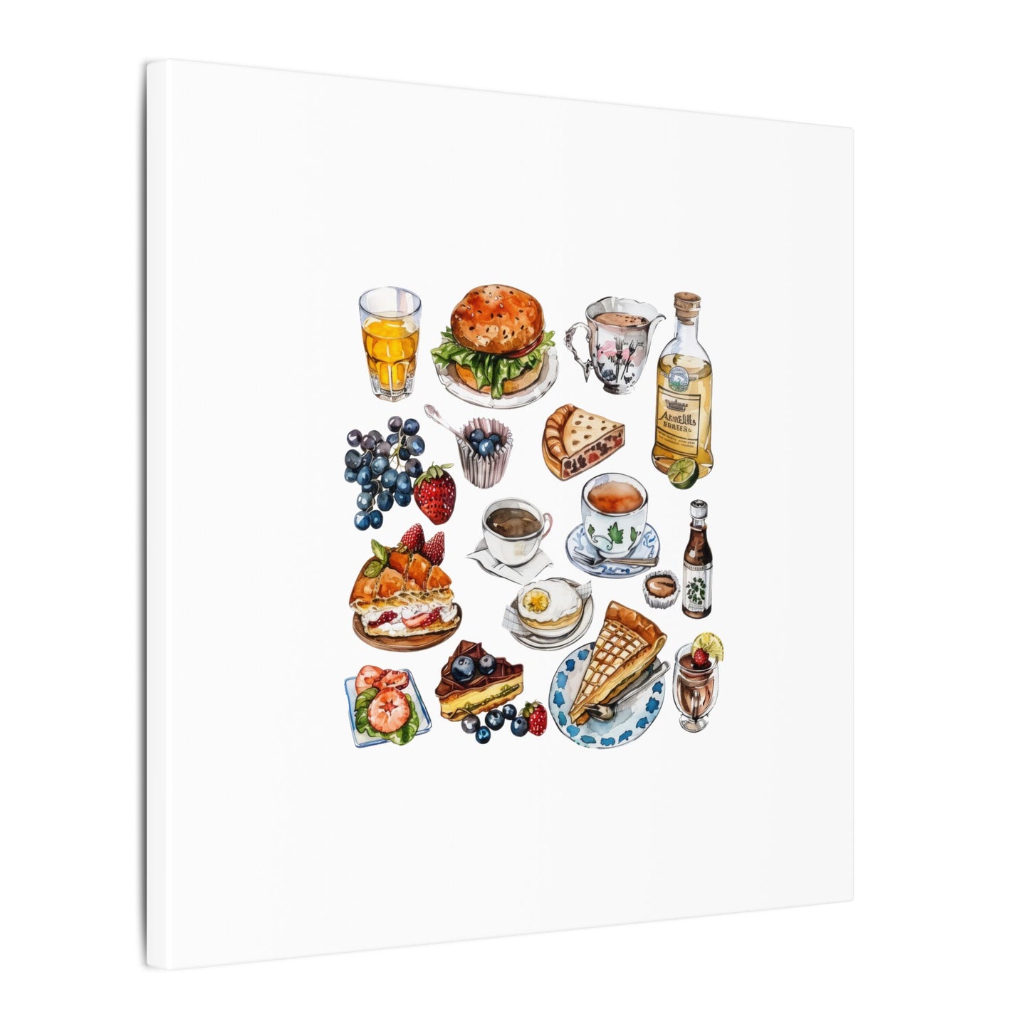 Breakfast Feast Canvas Print, Food Art, Kitchen Decor, Gifting for Food Lovers, Brunch Vibes, Wall Art