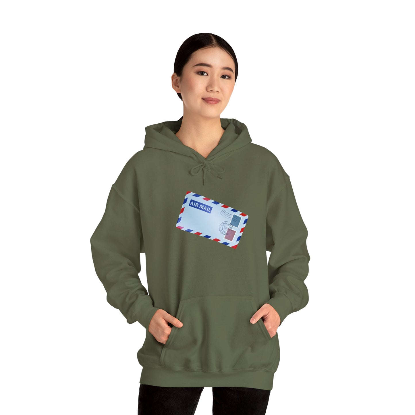 Unisex Heavy Blend™ Hooded Sweatshirt - Vintage British Air Mail - Classic Postal