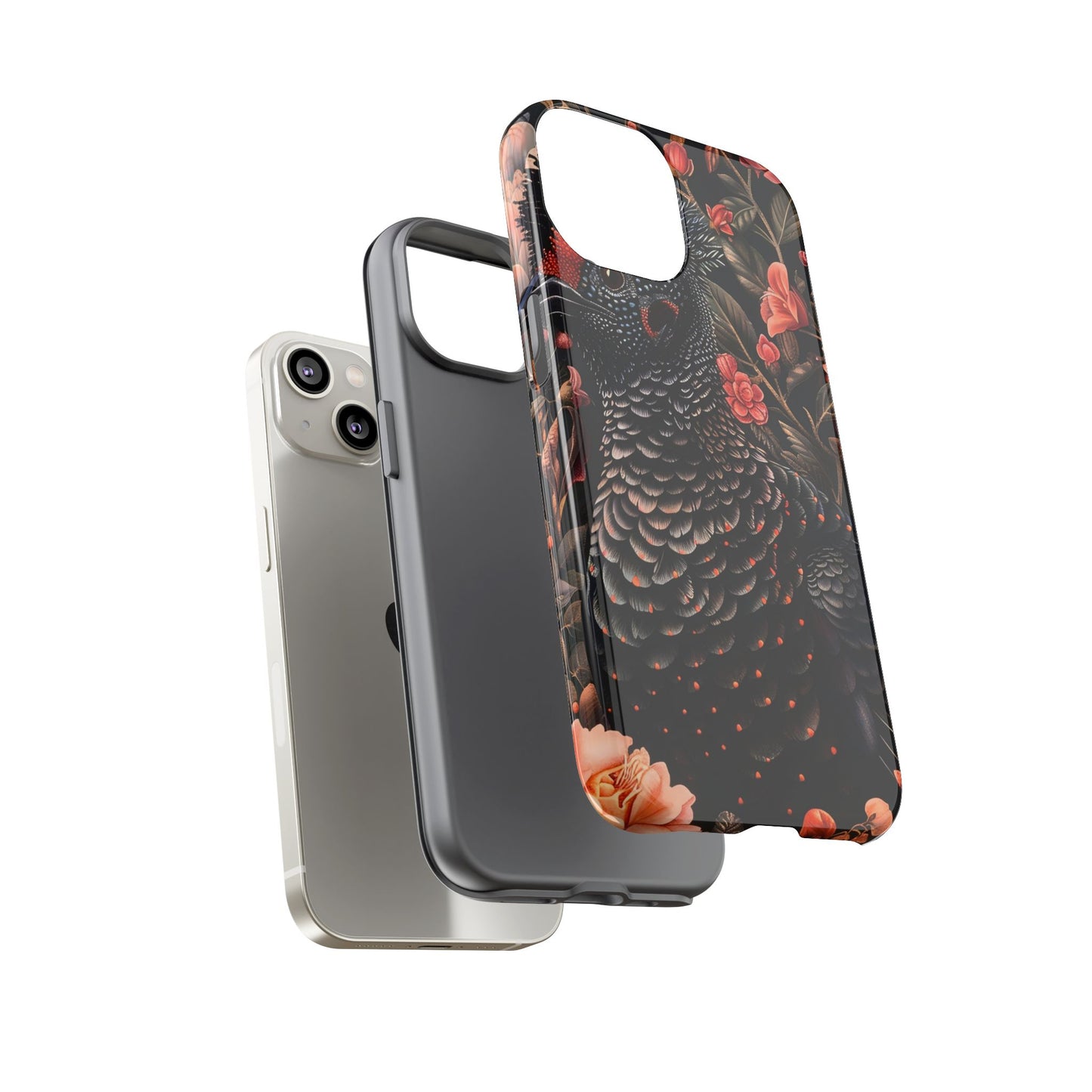 Tough Cases: Floral Design Phone Case, Stylish Protection for Your Phone, Unique Gift for Bird Lovers, Vibrant Floral Art, [...]