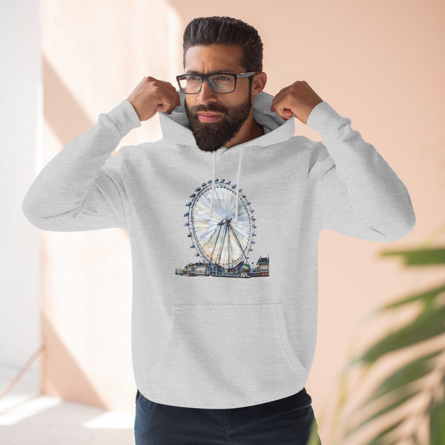 Three-Panel Fleece Hoodie - Soaring High - The London Eye