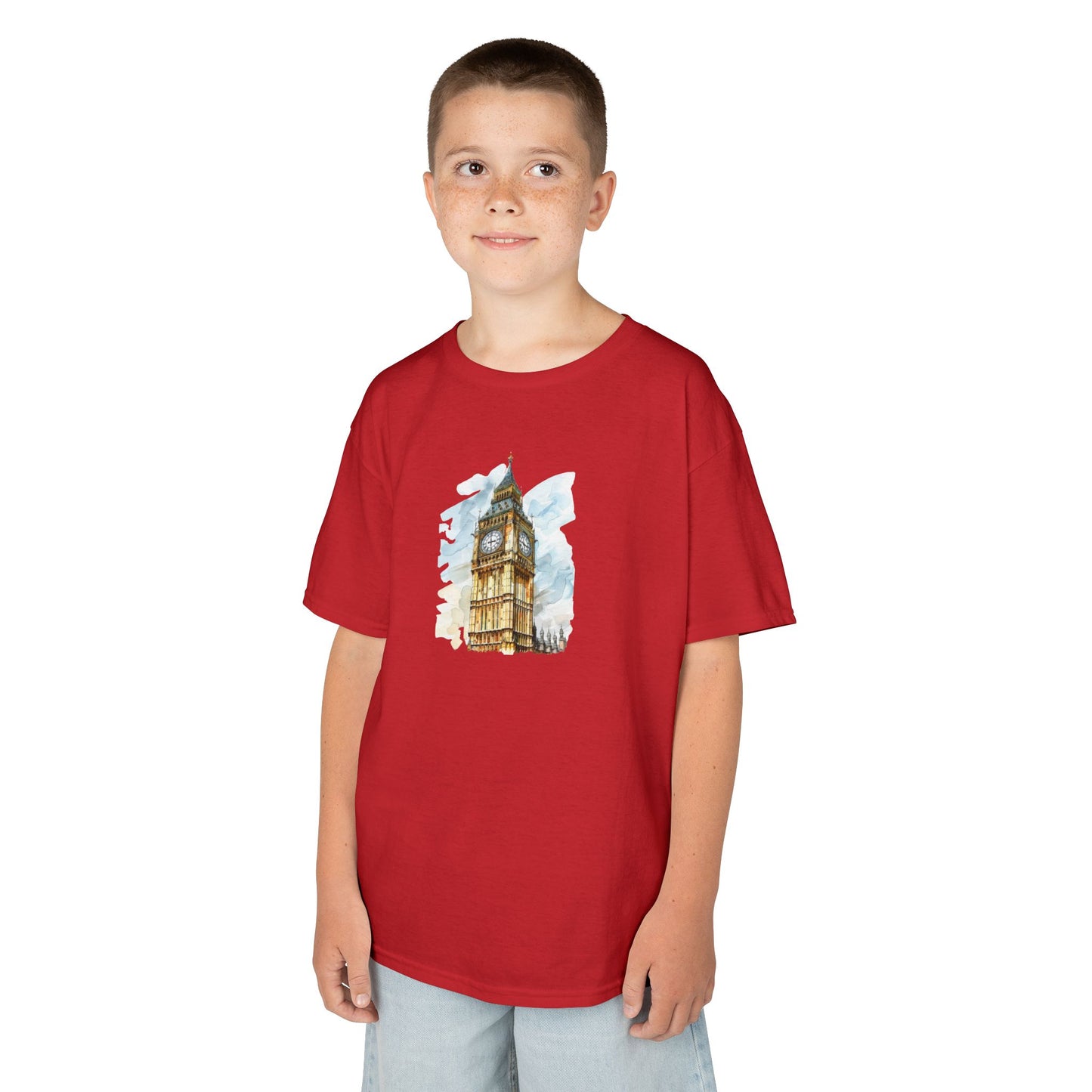 Kids Tee - Vintage Big Ben Wall Art Design -  Fun and Stylish Cotton Shirt for Young Explorers