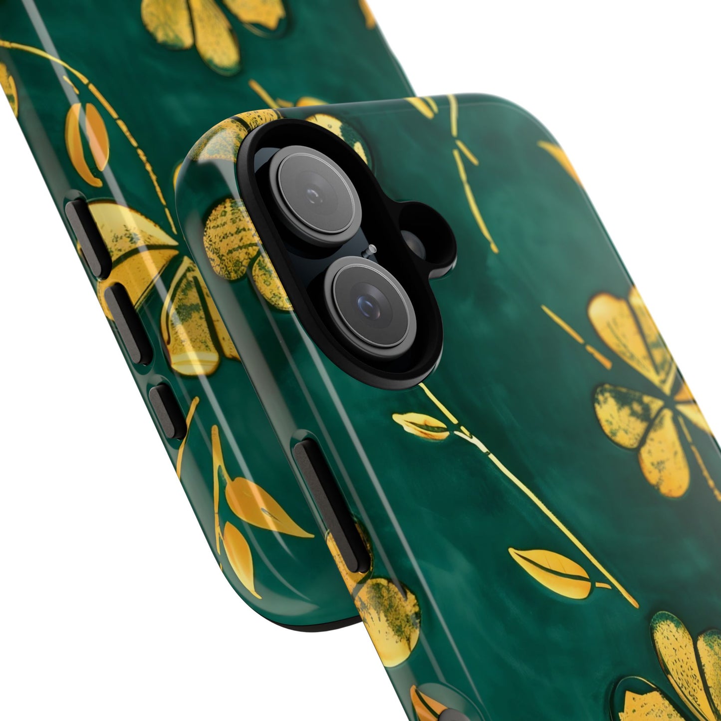 Floral Phone Case with Gold Accents, Tough Phone Cover, Stylish Phone Protector, Unique Gift for Her, Nature Lover Accessory