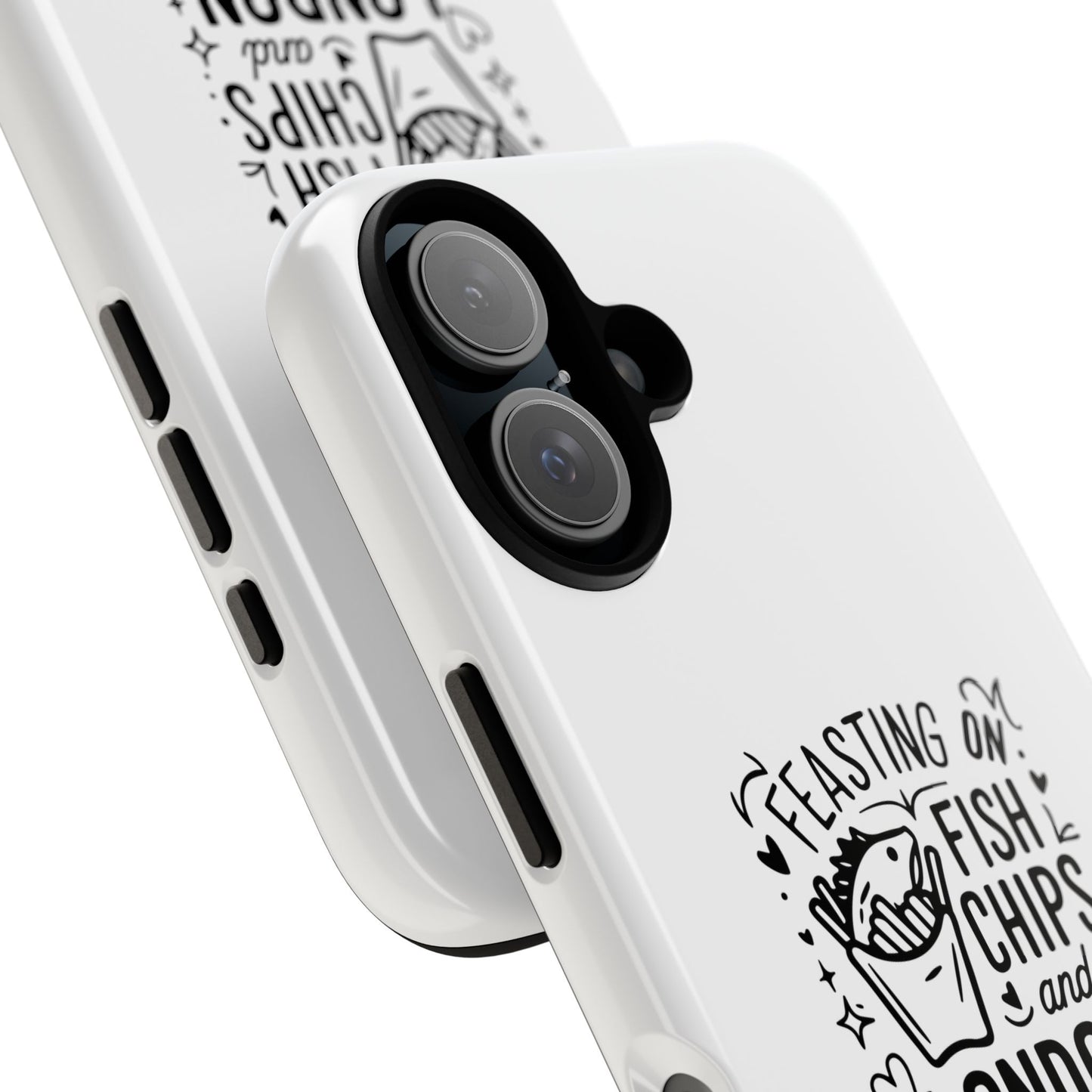 London Fish & Chips Phone Case, Tough Cases with Fun Design for Food Lovers, Unique Gift for Travelers, Cell Phone Accessories