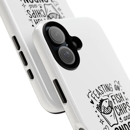 London Fish & Chips Phone Case, Tough Cases with Fun Design for Food Lovers, Unique Gift for Travelers, Cell Phone Accessories