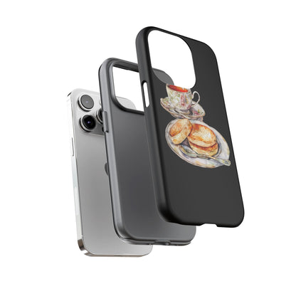 Tea Time Phone Case with Cookies Design, Cute Phone Cover, Gift for Tea Lovers, Kitchen Decor, Whimsical Style