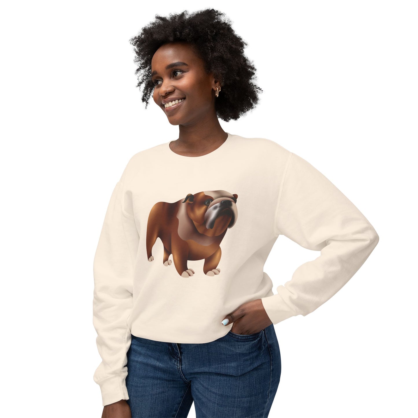Unisex Lightweight Crewneck Sweatshirt - Adorable British Dog