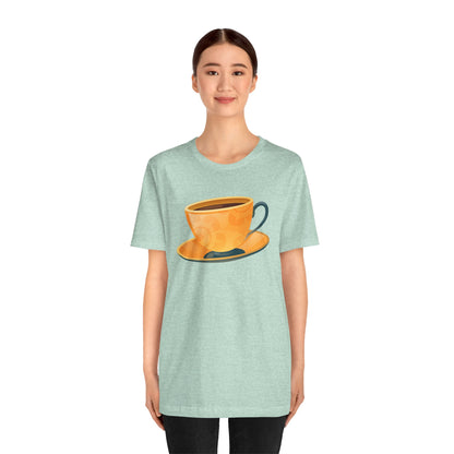 Unisex Jersey Short Sleeve Tee - Elegant British Tea Cup - Classic Tea Time Style