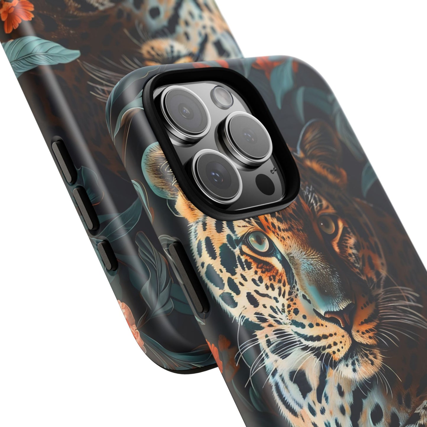 Wildlife Phone Case with Leopard Design | Tough Cases, Animal Prints, Floral Phone Cover, Gift for Nature Lovers, Unique Phone Accessories