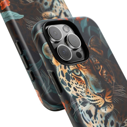 Wildlife Phone Case with Leopard Design | Tough Cases, Animal Prints, Floral Phone Cover, Gift for Nature Lovers, Unique Phone Accessories