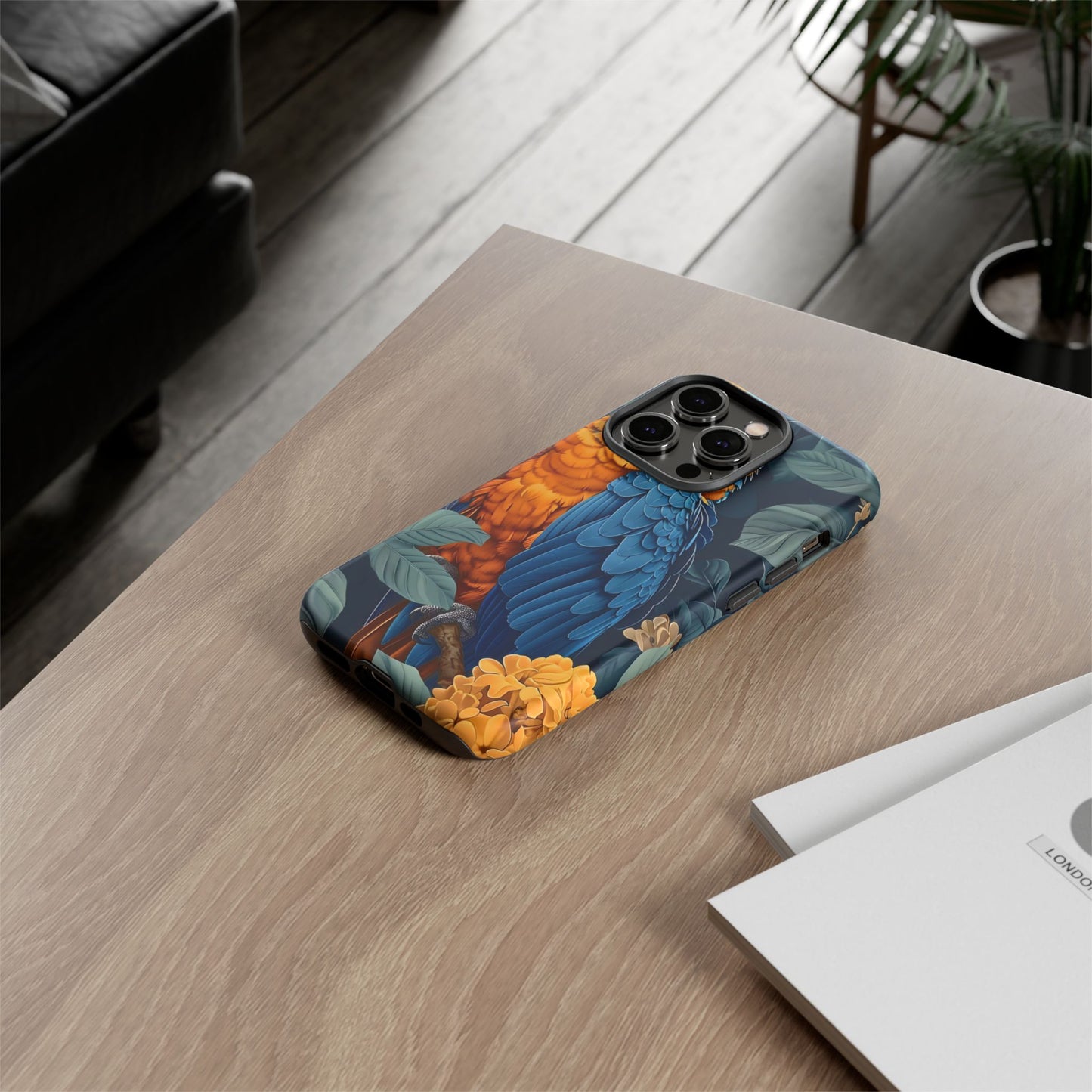 Tropical Parrot Phone Case - Tough Cases, Colorful Phone Cover, Nature Lover Gift, Floral Design, Bird Lover Accessory