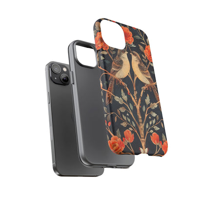 Floral Phone Case – Tough Cases with Bird Design, Unique Gift for Nature Lovers, Stylish Tech Accessory, Phone Cover, Artistic Case