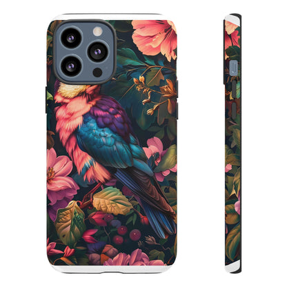 Tough Cases: Vibrant Tropical Bird Phone Case, Floral Smartphone Cover, Nature Lover Gift, Boho Phone Accessory, Cute Bird Case