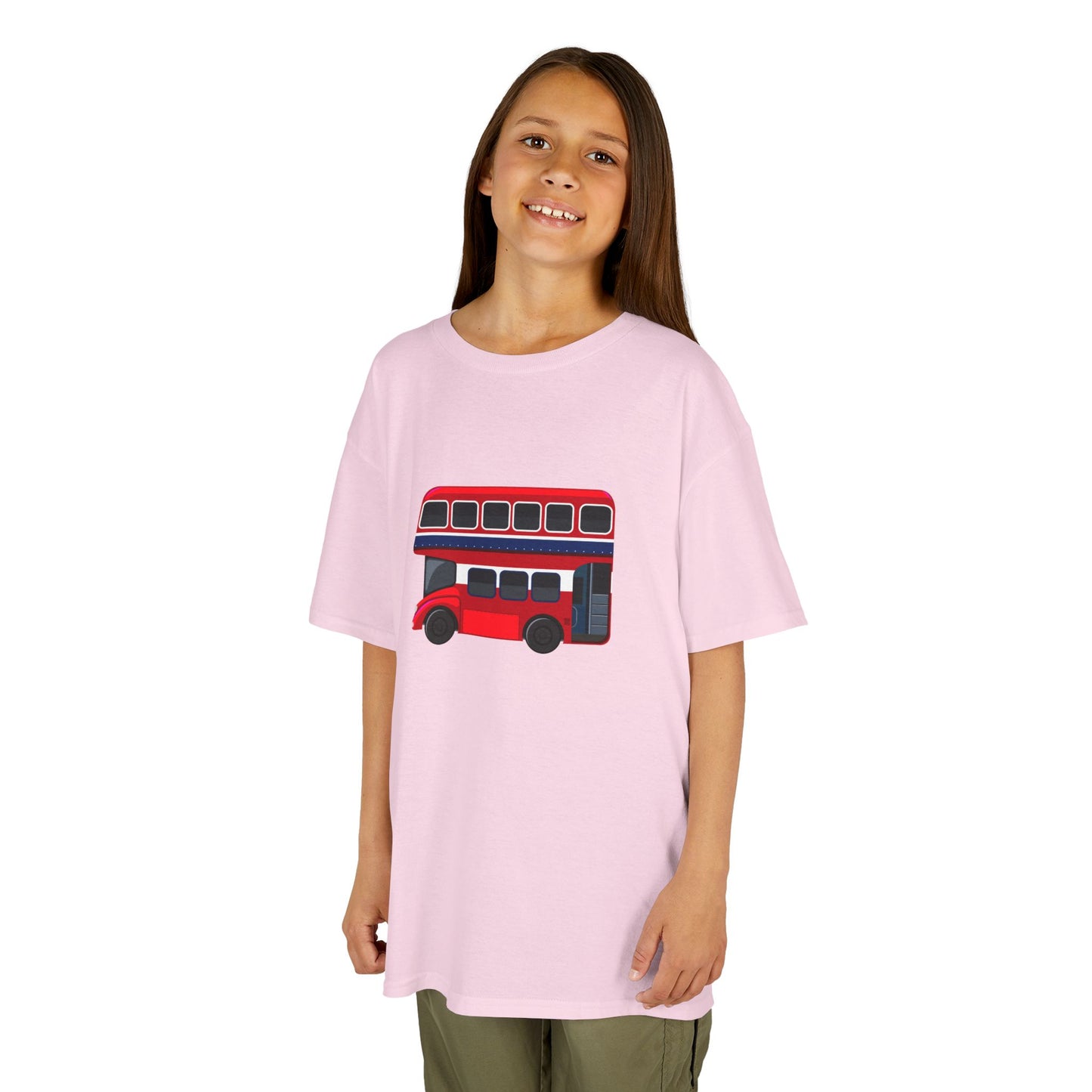 Kids  Tee -  British Red Bus Watercolor Design - Fun Cotton T-Shirt for Young Adventurers