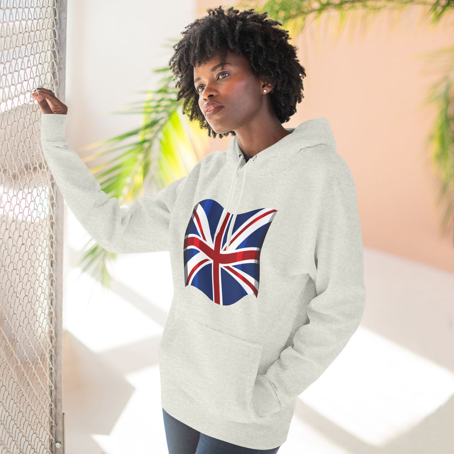 Three-Panel Fleece Hoodie  - The Flag of the United Kingdom