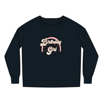 Toddler Sweatshirt - Birthday Girl Leopard Print Rainbow Clipart - Cute Celebration Apparel for Kids