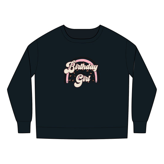 Toddler Sweatshirt - Birthday Girl Leopard Print Rainbow Clipart - Cute Celebration Apparel for Kids