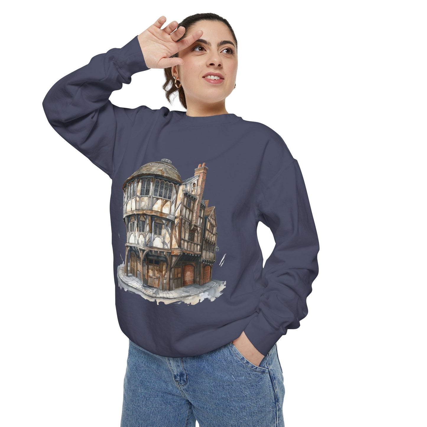 Unisex Garment-Dyed Sweatshirt - A Pint of Britain - Iconic Pub Culture