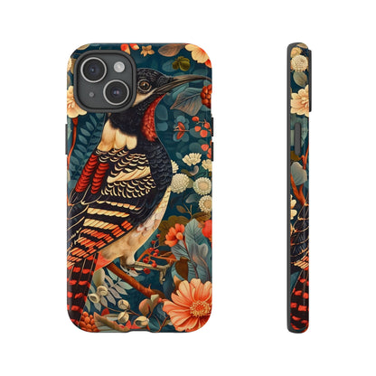 Nature-Inspired Phone Case with Floral Art, Tough Phone Cover, Protective Case, Gift for Nature Lovers, Unique Phone Accessory