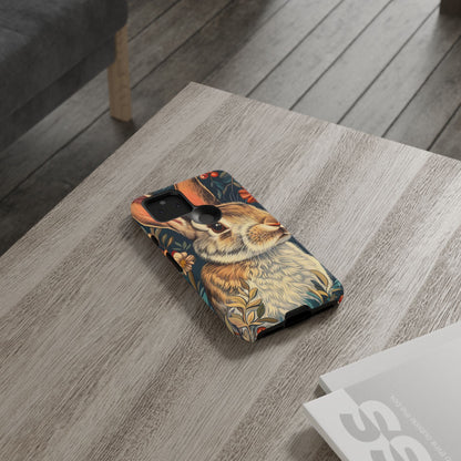 Rabbit Floral Phone Case, Cute Bunny Cover, Nature Lover Gift, Wildlife Photography, Protective Phone Accessory