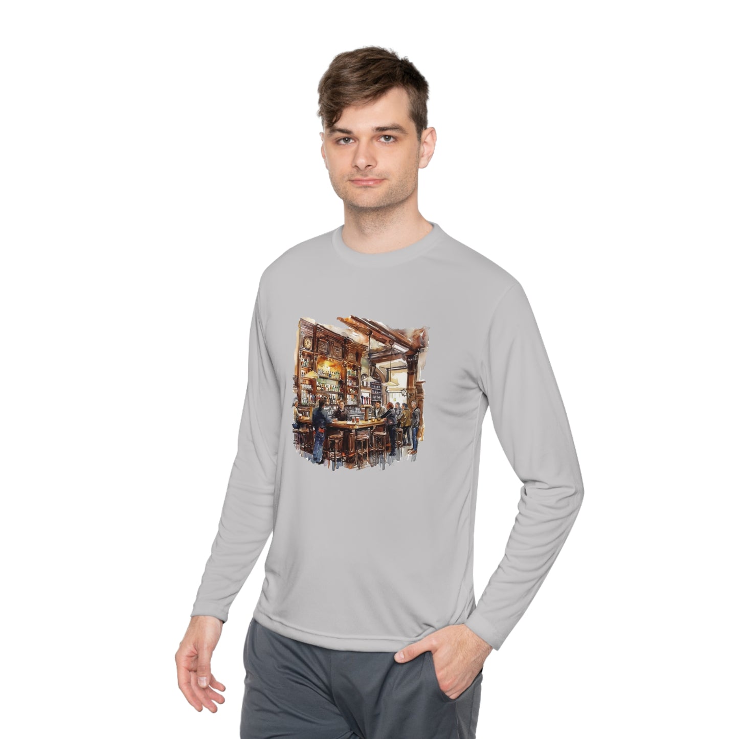 Unisex Lightweight Long Sleeve Tee - Cozy British Pub