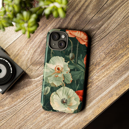 Floral Phone Case - Tough Cases, Botanical Design, Gift for Friends, Trendy Mobile Cover, Personalized Phone Accessory