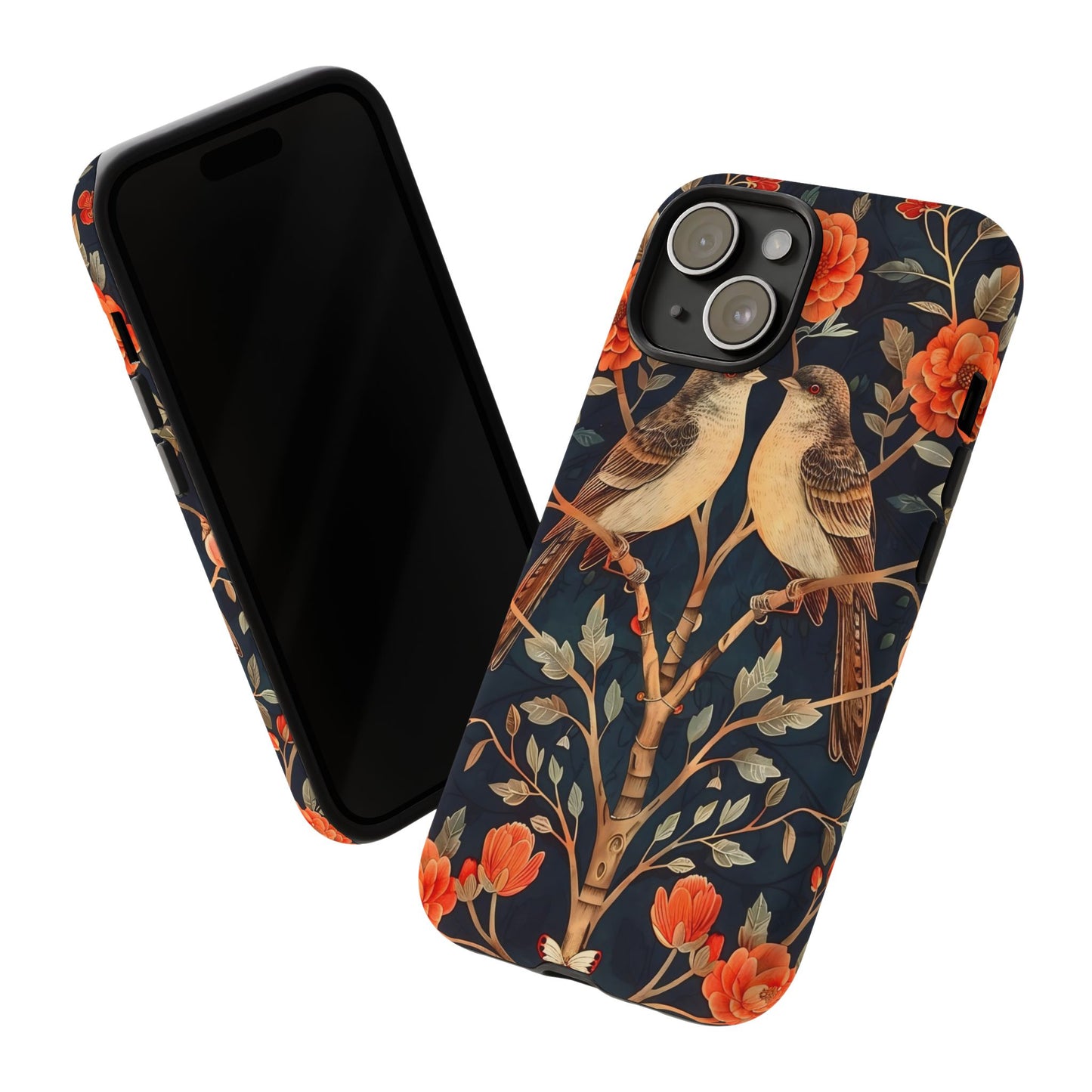 Floral Phone Case – Tough Cases with Bird Design, Unique Gift for Nature Lovers, Stylish Tech Accessory, Phone Cover, Artistic Case