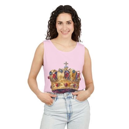 Unisex Garment-Dyed Tank Top - British Royal Crown - Symbol of Regal Elegance and Authority