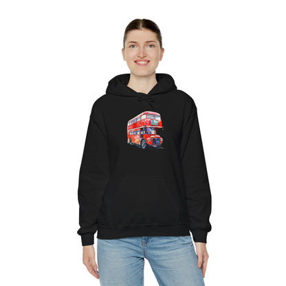 Unisex Heavy Blend™ Hooded Sweatshirt - The Heart of London - Iconic Double-Decker Buses