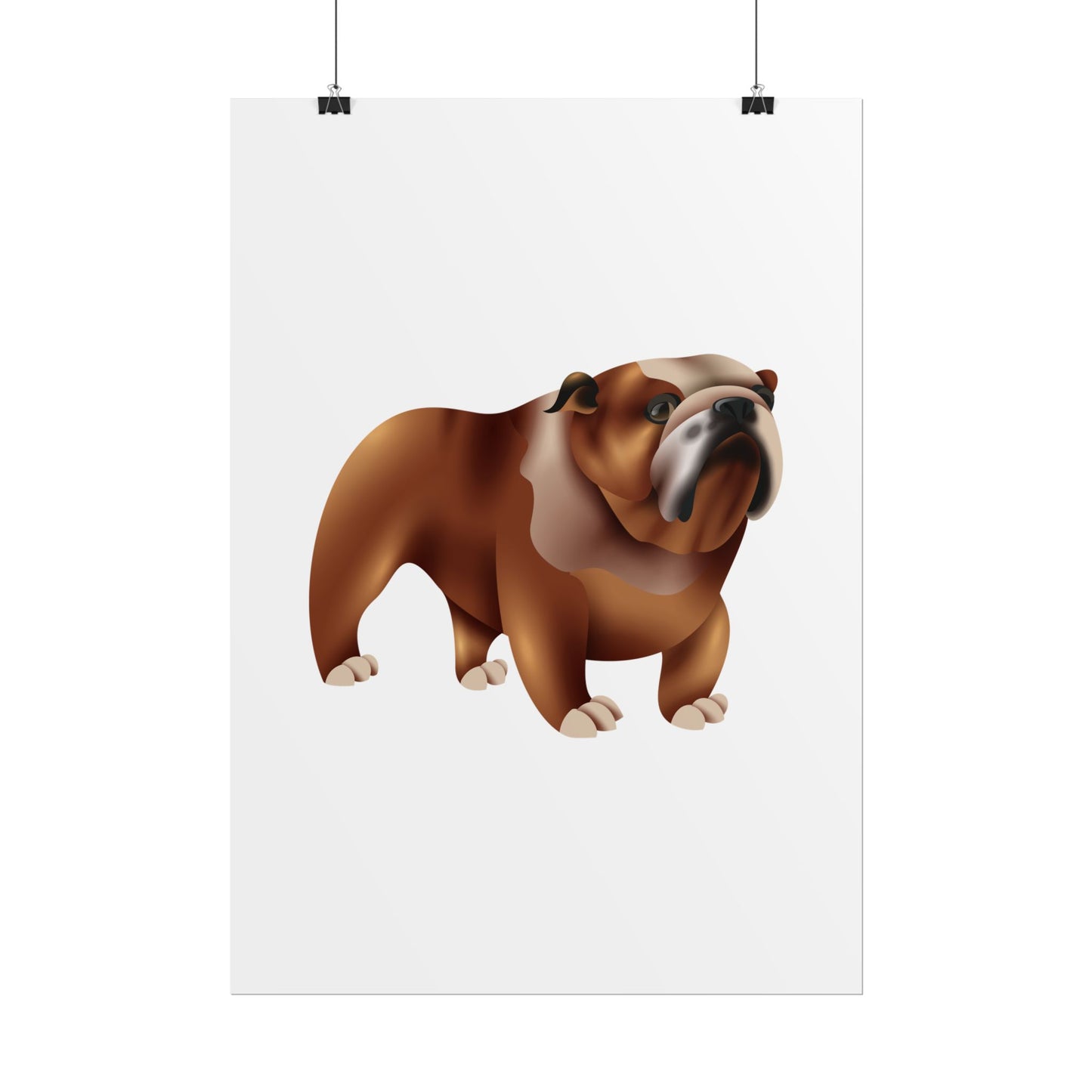 Bulldog Rolled Poster Art | Dog Lover’s Wall Decor | Unique Gift for Pet Owners | Living Room or Office Decor