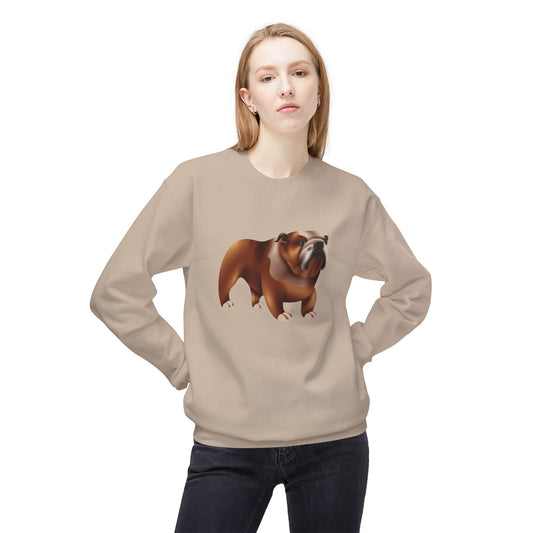 Unisex Midweight Softstyle Fleece Crewneck Sweatshirt - Adorable British Dog