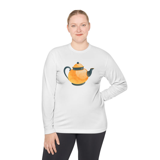 Unisex Long Sleeve Tee - Charming Teapot  - Perfect for Tea Lovers & Gift Giving