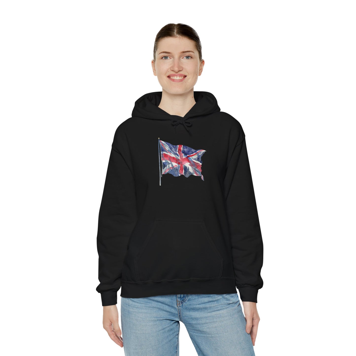 Unisex Heavy Blend™ Hooded Sweatshirt - Bold & Brave - The British Flag Design