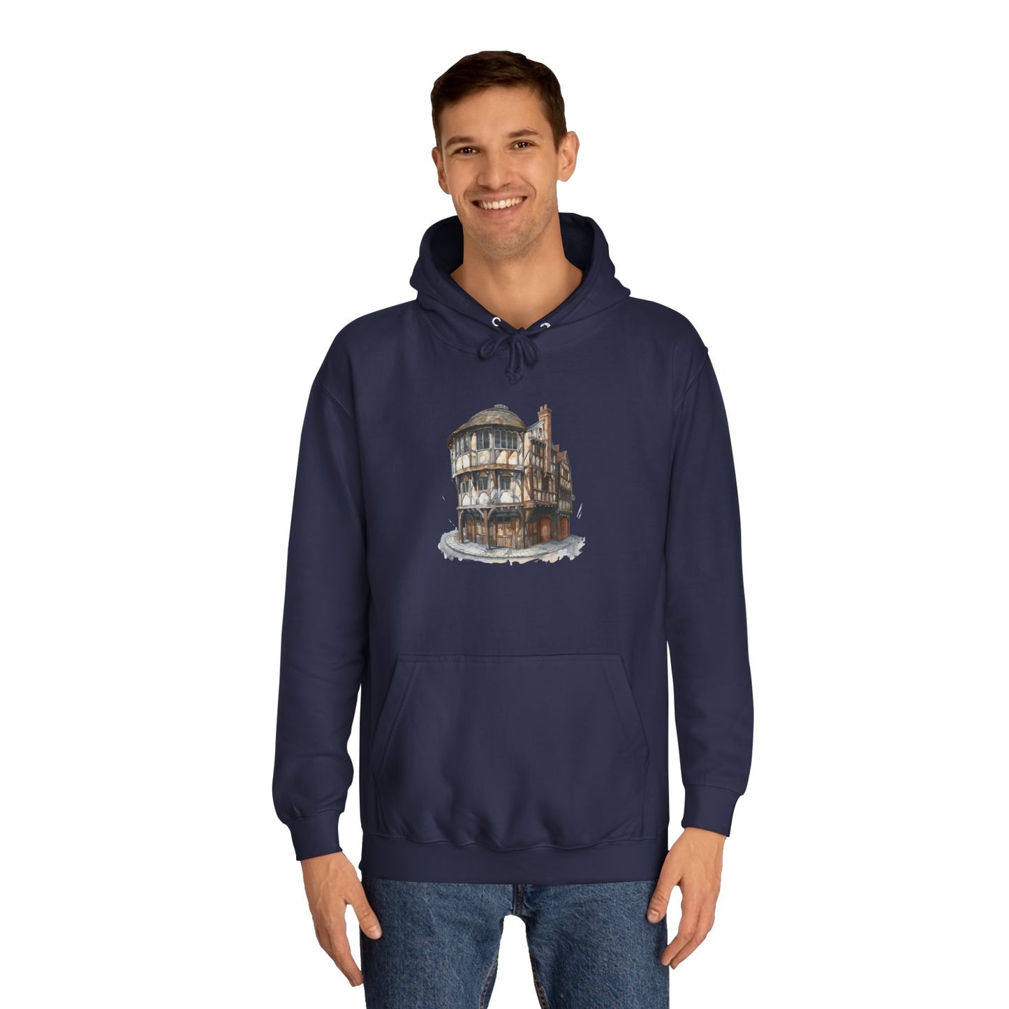 Unisex College Hoodie - Retro British Pub Scene