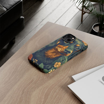 Dachshund Phone Case, Floral Pet Phone Cover, Dog Lover Gift, Tough Phone Case, Custom Dachshund Design, Unique Dog Owner Accessory