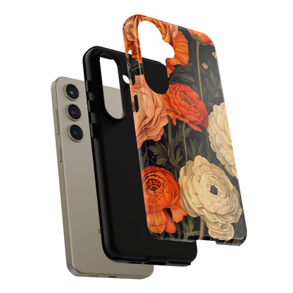 Floral Phone Case with Tough Protection, Blooming Ranunculus Design, Durable Cover, Gift for Flower Lovers, Eco-Friendly Phone Accessory