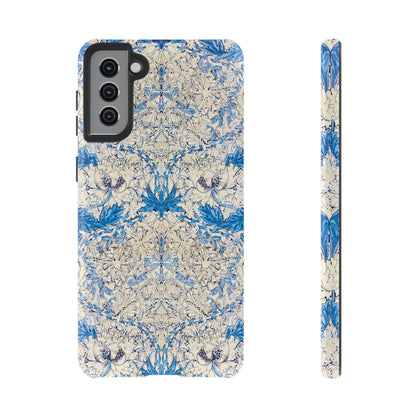 Elegant Floral Phone Case, Tough iPhone Cover, Stylish Mobile Protector, Blue Patterned Case, Unique Gift for Her